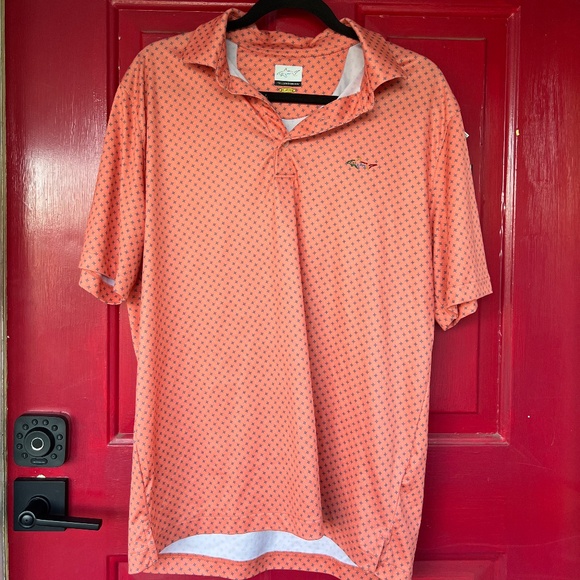 Greg Norman Orange Large Short Sleeve Polo Golf Shirt - Picture 1 of 8